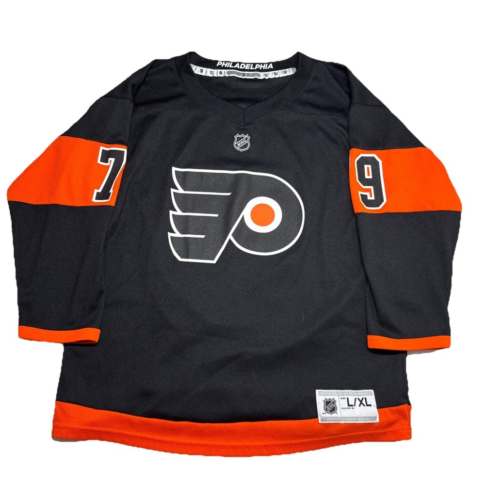 Philadelphia Flyers Carter Hart NHL Jersey, Youth L/XL Official #79